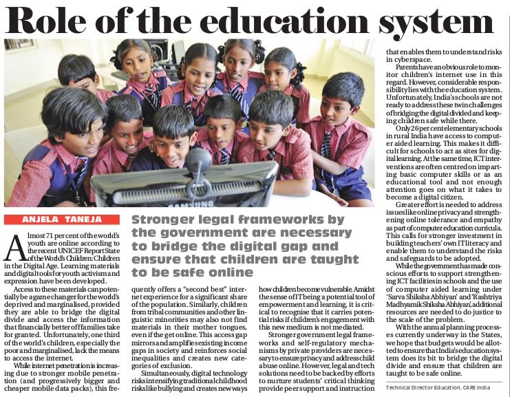 The Statesman 18 Jan Role Of The Education System Pg 3 